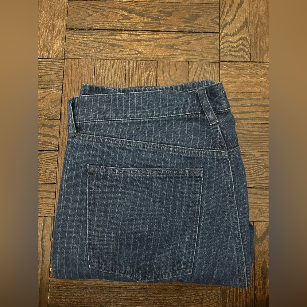 Abercrombie Loose High Rise Jeans in Pinstripe
